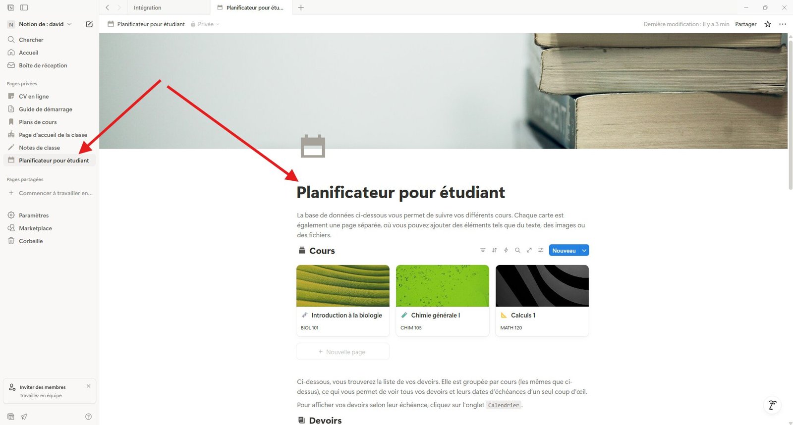 Ici le planificateur pour étudiant, idéal pour anticiper sur un semestre ou un an.