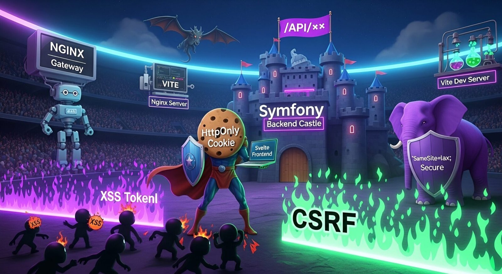 Guide Senior pour découpler Symfony (API) et Svelte (SPA) : Apprenez l'authentification par Cookies HttpOnly, le traitement CSRF, et la configuration des endpoints /api/* avec des snippets Vite, Nginx et curl.